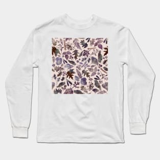 Woodland foliage, dusty pink purple mauve lilac, watercolor wash Long Sleeve T-Shirt